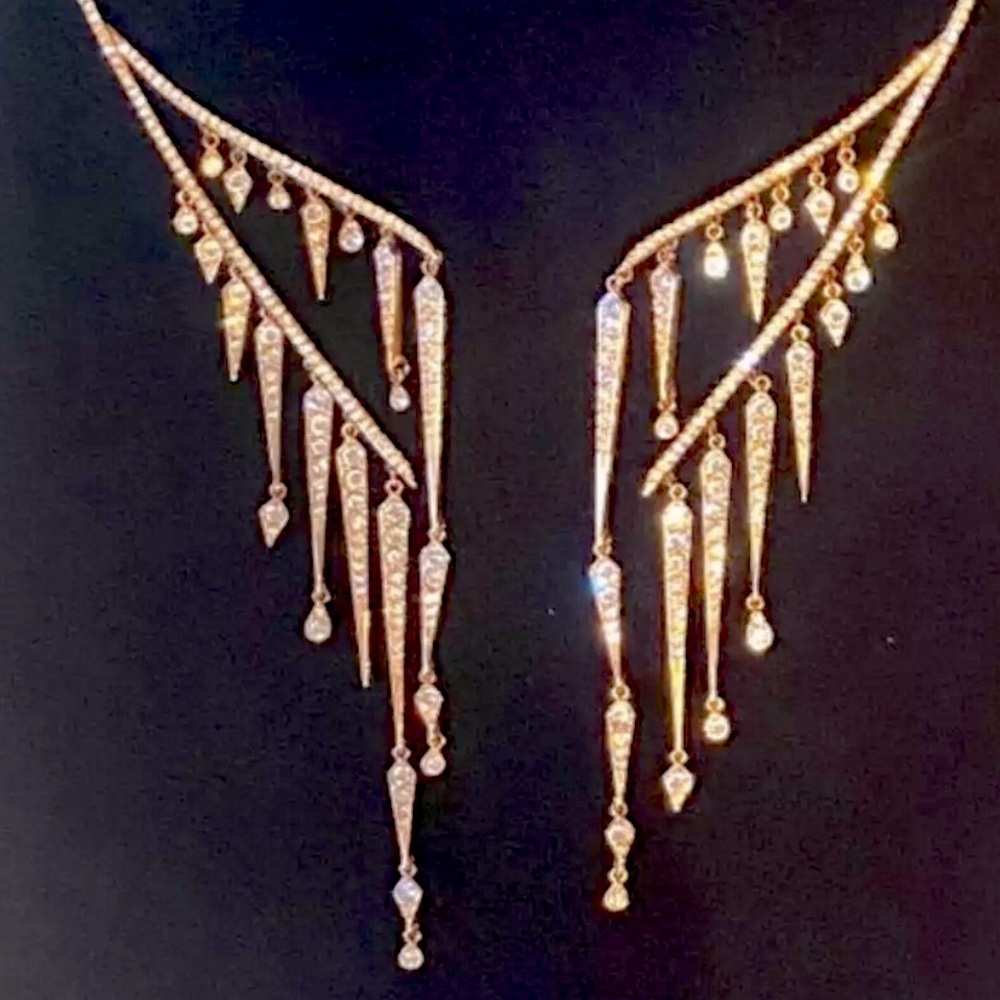 Rose Gold plated Swarovski Flame open choker necklace